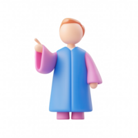 A colorful character illustration with a joyful expression pointing forward. png