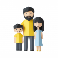 A cheerful family portrait with playful cartoon characters representing unity and joy. png