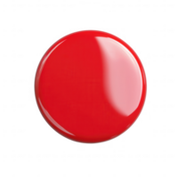 Bright red button with a glossy finish, ideal for design and user interface elements. png
