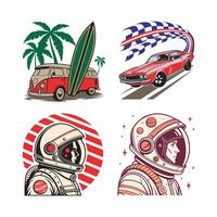 Retro Vintage T-Shirt Designs. Timeless Graphics for Unique Apparel, Stylish vintage designs for print. vector