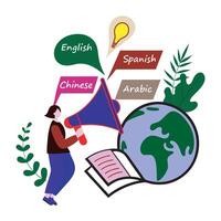 The world in your hands, Language is no matter in modern world.. vector