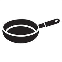 Simple Black Silhouette Frying Pan Illustration vector