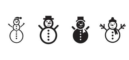 Charming Snowman Silhouettes for Winter Designs vector