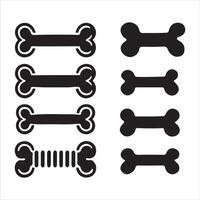 Collection of Dog Bone Silhouettes Various Styles vector