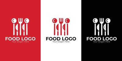 Minimalist food logo featuring a sleek spoons design, perfect for culinary branding. vector