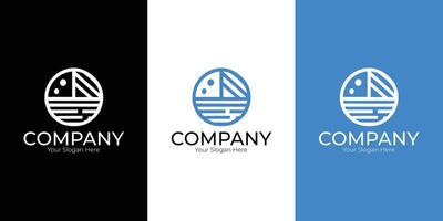 Minimalist business logo featuring a line-based circular design, perfect for modern branding. vector