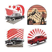 Retro Vintage T-Shirt Designs. bundle Timeless Graphics for Unique Apparel. creative retro-themed T-shirt graphics. vector