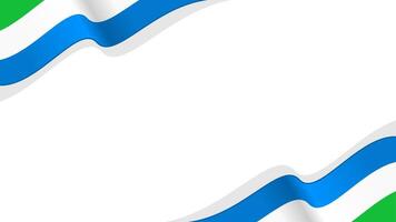 wavy Sierra Leone flag frame background with copy space for text. Sierra leone national day vector