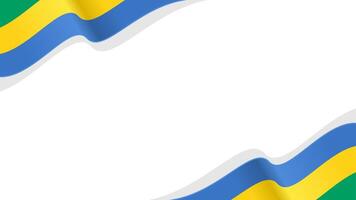 Waving flag of Gabon frame, for national day vector