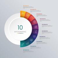 10 step circle chart vector