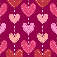 Heart of baby mobile for Valentine Day Seamless Pattern. vector