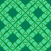 The overlapping of leaf clovers on seamless pattern. vector