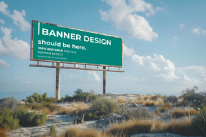 Clean 3D Billboard Mockup with Editable Design Layers psd