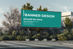 Dynamic 3D Billboard Mockup for Branding Presentations psd