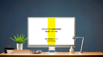 free Desktop Mockup for Effortless Customization psd