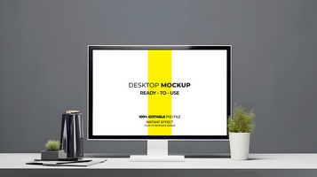 free Easy-to-Use Desktop Mockup for Design Projects psd