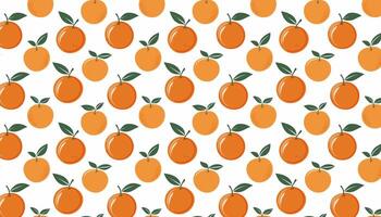 Seamless pattern with tangerines on a white background. vector