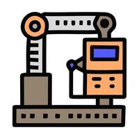 Robotic arm illustration, filled design editable outline icon. vector