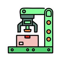 Robot crane machine illustration, filled design editable outline icon vector