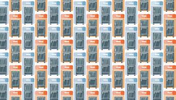 Seamless pattern with refrigerator. illustration in flat style. vector