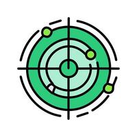 Radar icon isolated on white background for your web and mobile app design, Green Radio signal logo concept vector