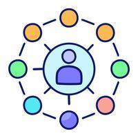 Teamwork icon. Teamwork color linear illustration. Teamwork sign. vector