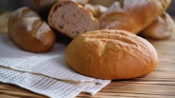 Various kind of bread in bakery video