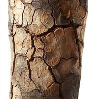 Tree bark texture with natural cracks on white background. photo