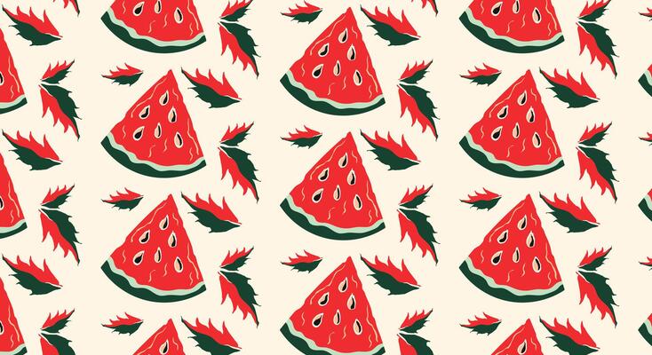 Triangular piece of watermelon seamless pattern art fruit. Watermelon illustration