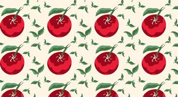Seamless pattern with red tomatoes. Tomato in cartoon style. vector