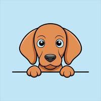 Cute Vizsla Dog Peeking Face vector