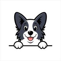 Borzoi Dog Dog Face Peeking isolated illustration vector