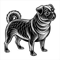 Charming Pug Silhouette A Playful Pose Silhouette vector