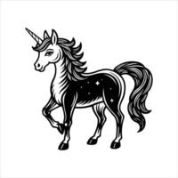 Sparkling Unicorn Silhouette vector