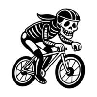 Skeleton riding bicycle Run vector