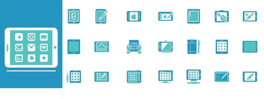Editable Tablet Icon Set Drawing, Digital Art, Animation, Photo Editing vector