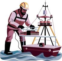 A flat illustration of professional marine scientist vector