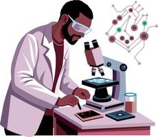 Nanotechnologist illustration in flat style vector