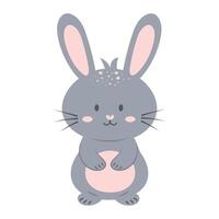 Cute rabbit. Cartoon forest character isolated on white background. vector