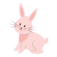 Cute rabbit. Cartoon forest character isolated on white background. vector