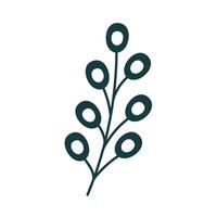 Boho twig isolated on white background. vector