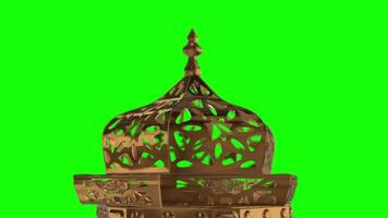 3D Islamic Element Rotating On Green Screen Loop video