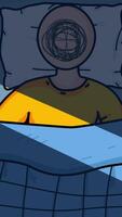 Character Can't Sleep And Overthinking 2D Animation Vertical video