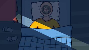 Character Can't Sleep And Overthinking 2D Animation video