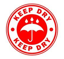 Keep dry round circle stamp sticker icon symbol set. Handle with care sticker logo sign. Fragile , This way up. illustration image. Isolated on white background. vector