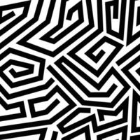 abstract Black and White Lines Pattern Fashion Ornament Psychedelic Stripe seamless pattern background vector