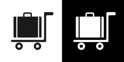 two black and white icons of a suitcase vector