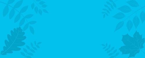 a blue background with leaves and a copy space vector