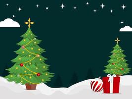 Christmas greetings background design with copy space and elements vector