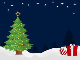dark christmas background with copy space and ornaments vector